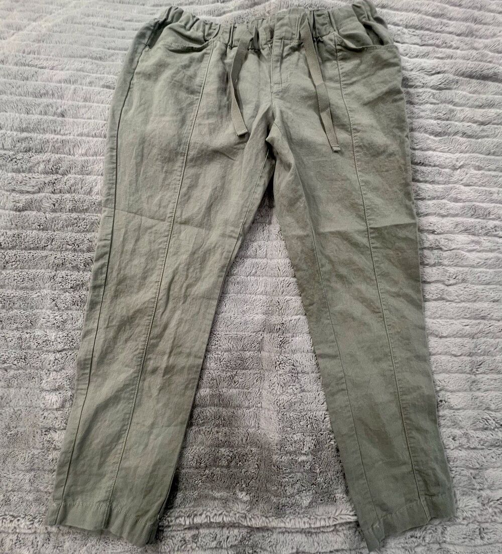 Columbia Women Green Pull-On Casual Pants Small Drawstring